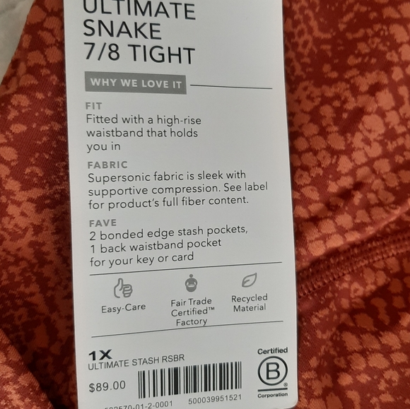 NWT ATHLETA Ultimate Stash Pocket Snake 7/8 Tights - Picture 7 of 10